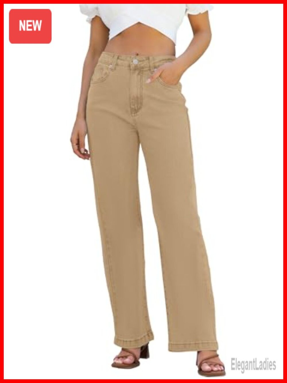 High Waisted Straight Leg Stretchy Lightweight Tummy Control Jeans for Women